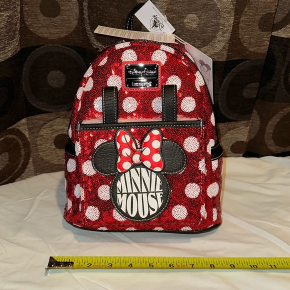 DISNEYPARKS EXCLUSIVE LOUNGEFLY MINNIE EARS SEQUINED BACKPACK HEADBAND COMBO - Picture 10 of 15